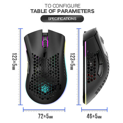 Wireless Mouse Gaming Rechargeable Optical Mouse Cordless 7 Color LED Backlit PC