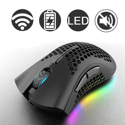 Wireless Mouse Gaming Rechargeable Optical Mouse Cordless 7 Color LED Backlit PC