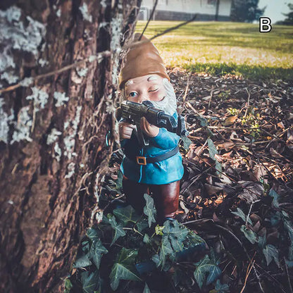 Funny Army Gnome Garden Statue